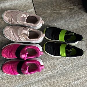 Target Kids Sneakers Lot: Pink, Black, and Green - Size 1